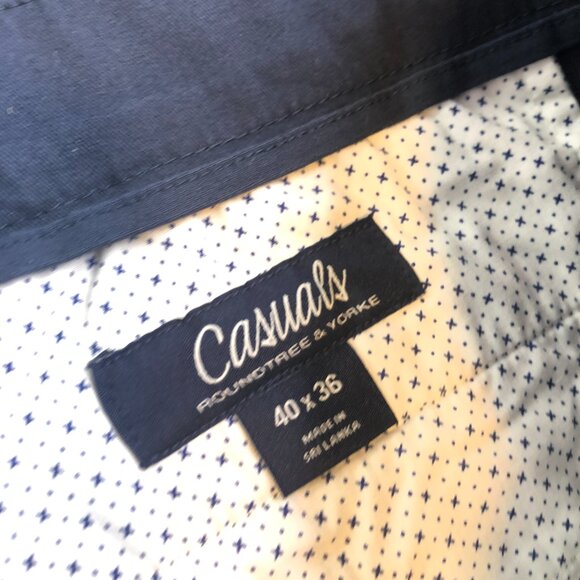 Roundtree Yorke Chino Pants Mens 40x36 Navy Blue Straight Fit Stretch Tallman - Picture 6 of 14